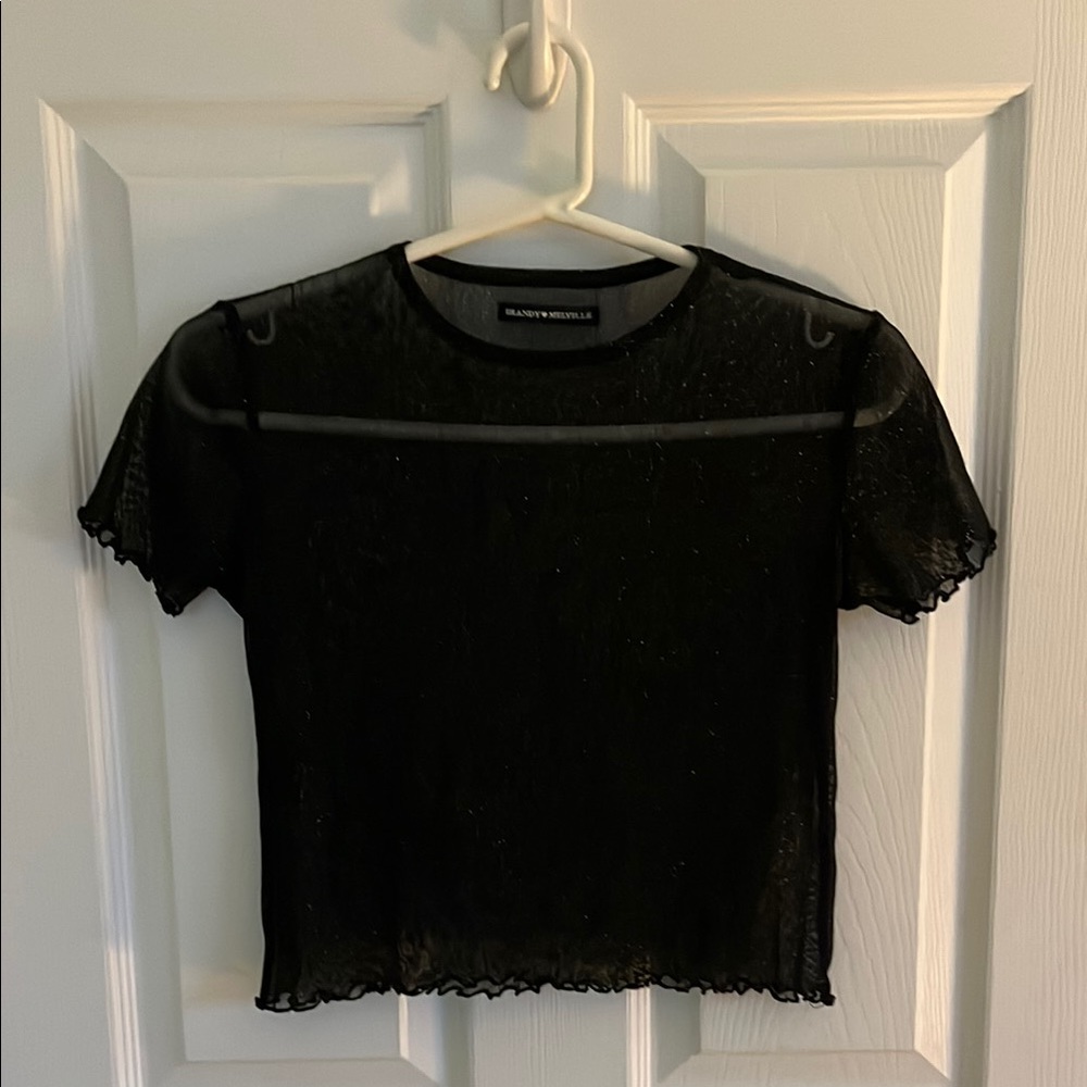 Black Sheer Shimmer Top